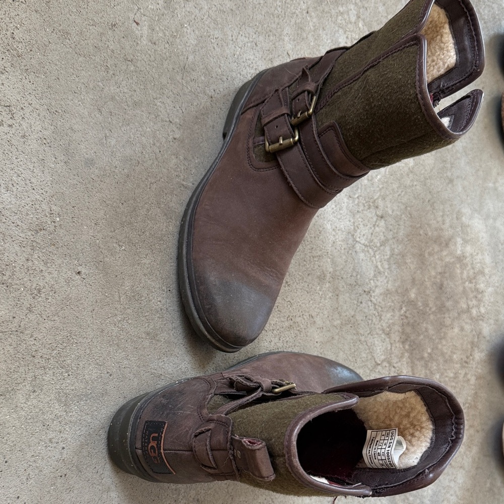 UGG Women’s Motostyle Brown and Olive Boots